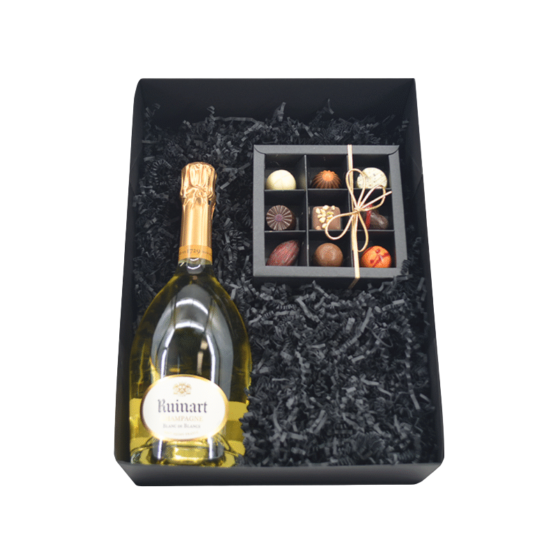 Champagne Ruinart met bonbons cadeaupakket
