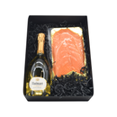 Champagne Ruinart met zalm cadeaupakket