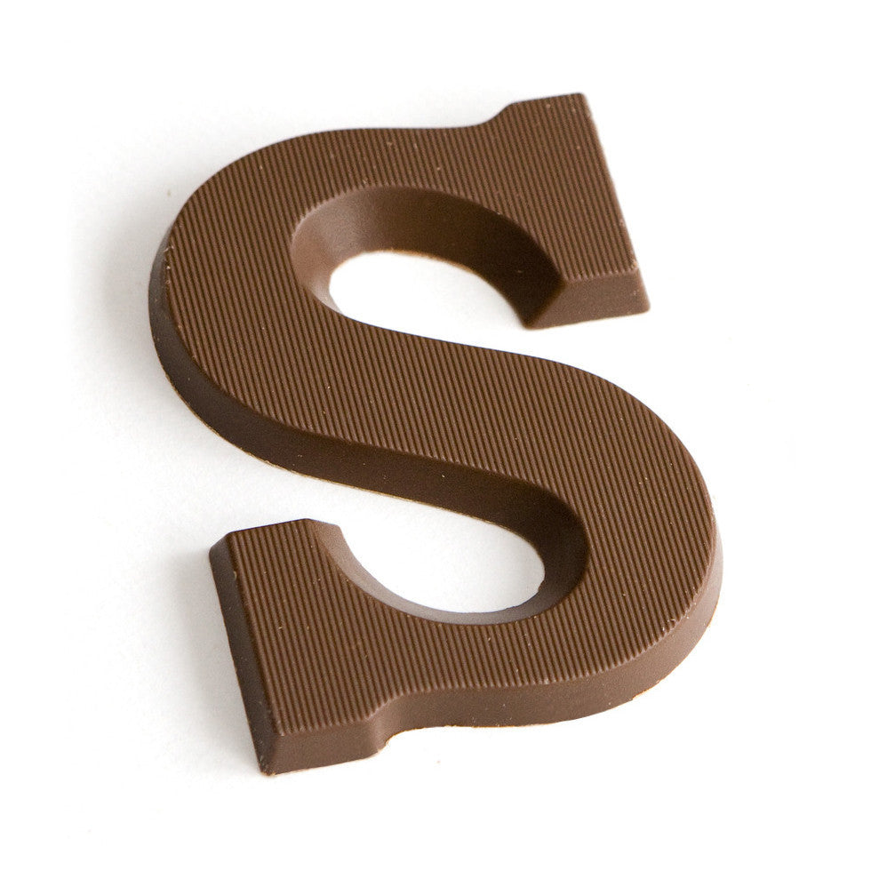 Chocoladeletter S in Jute Zak - 135 gram - Melk