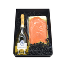 Champagne Besserat de Bellefon met zalm cadeaupakket