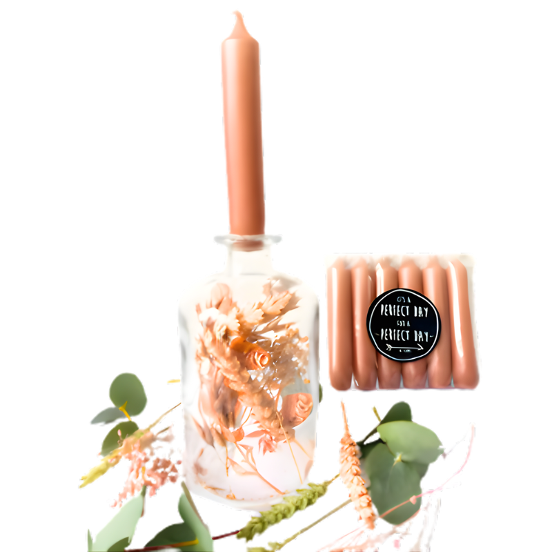 Fles met droogbloemen & kaarsen