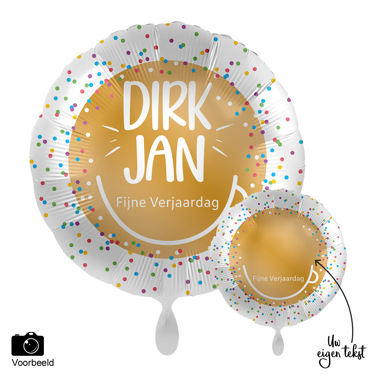 Ballon Fijne verjaardag met eigen tekst