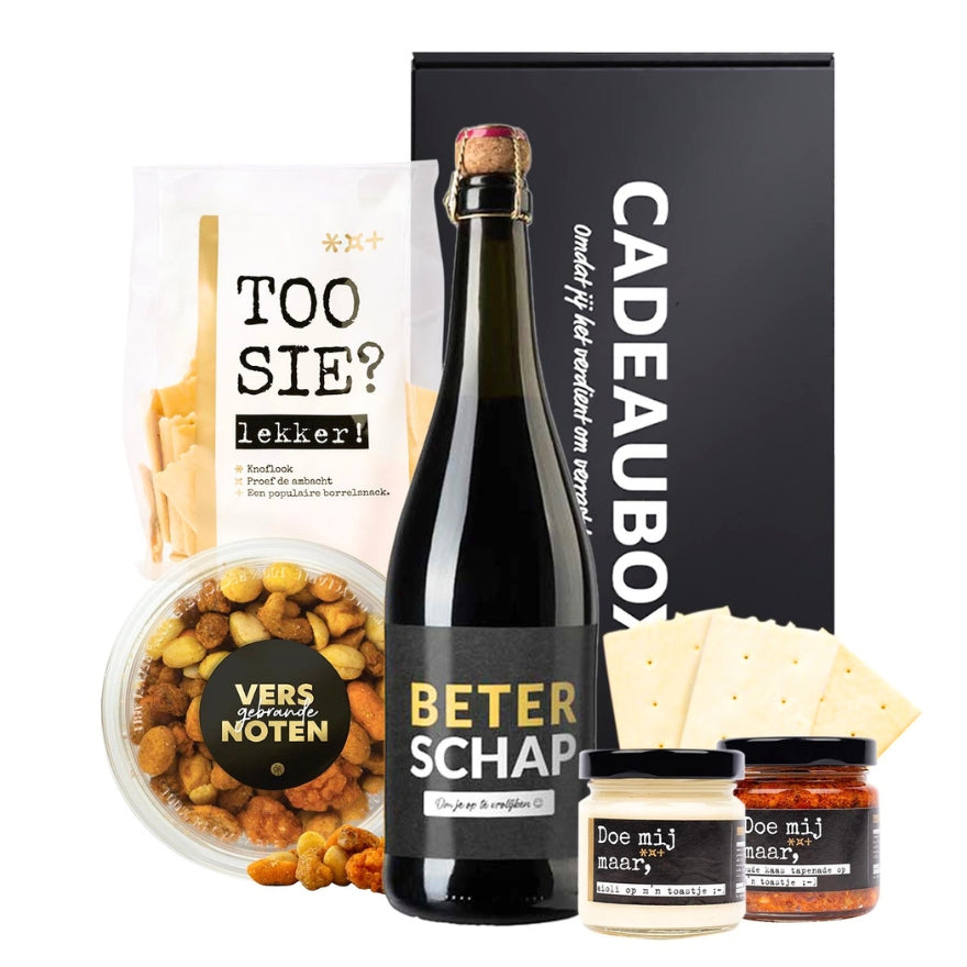 Beterschap bierpakket | Cadeaubox Beterschap bier + snacks