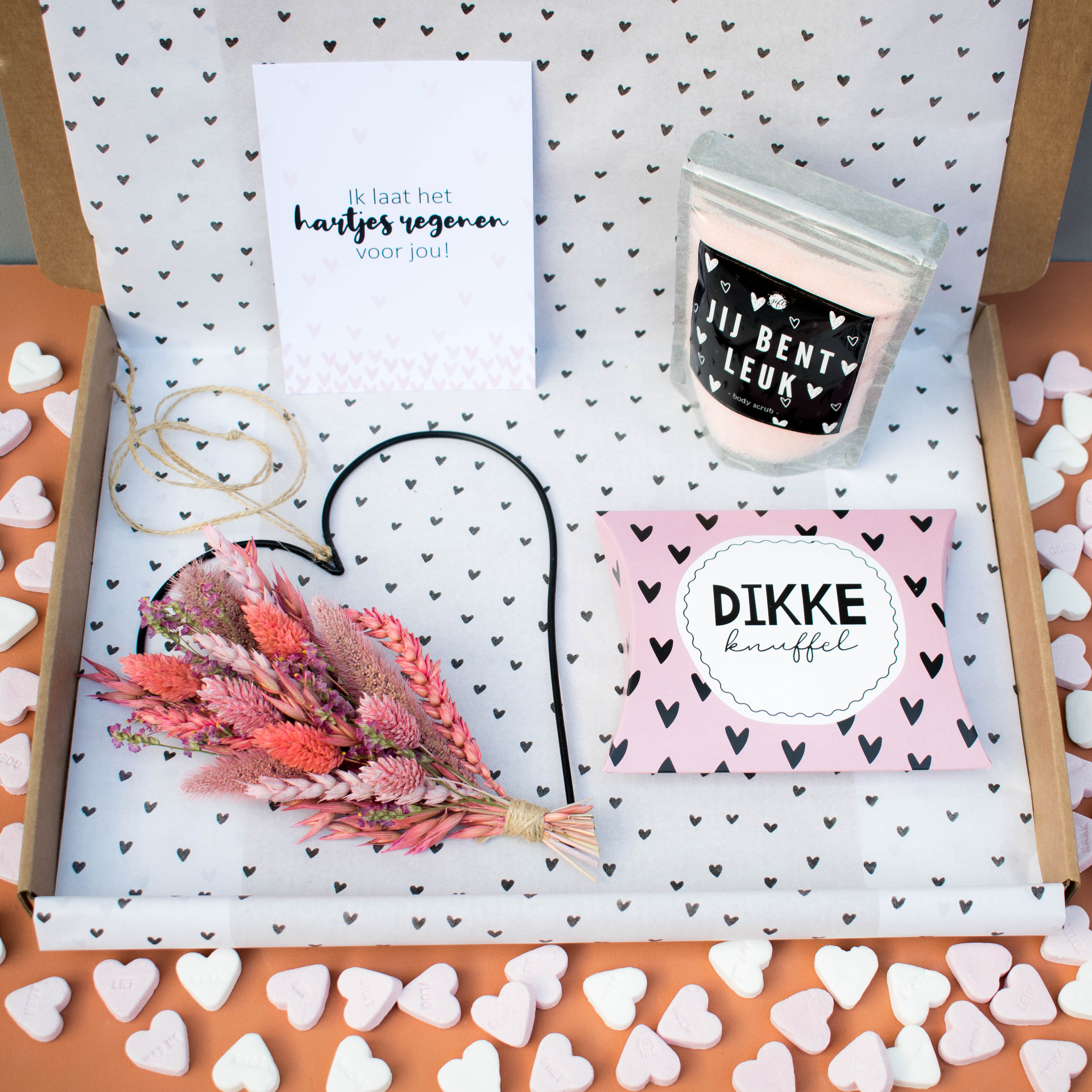 Brievenbuscadeautje Roze hart