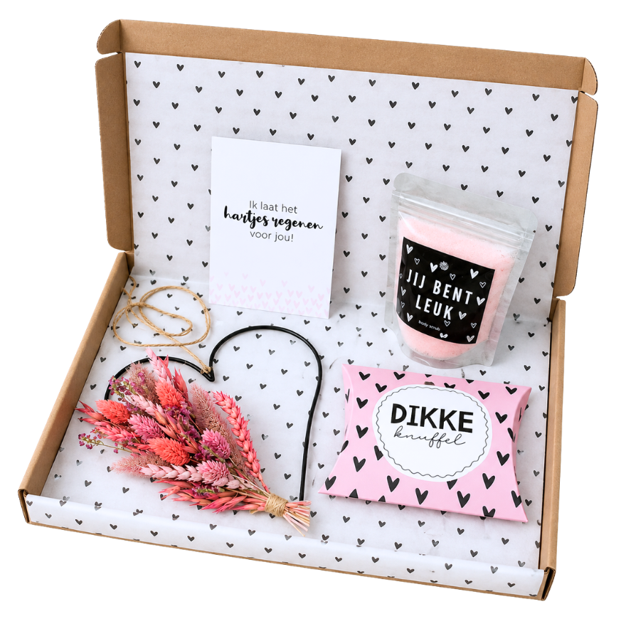 Brievenbuscadeautje Roze hart