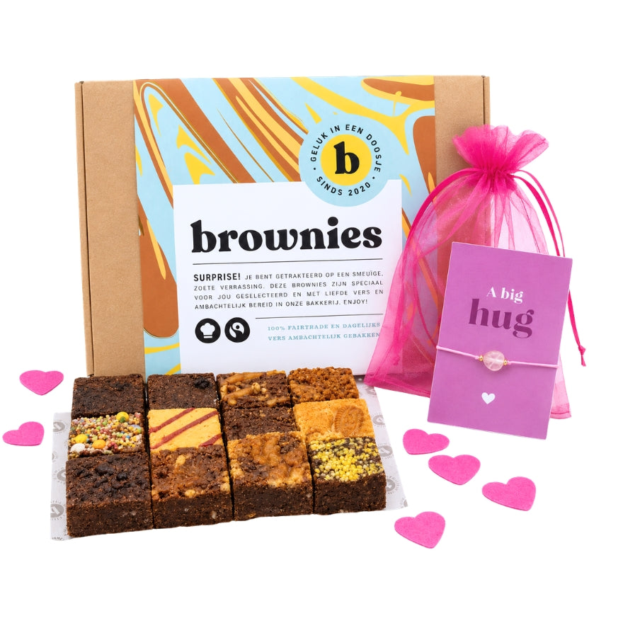 Brownies met Rozenkwarts Hart Armband