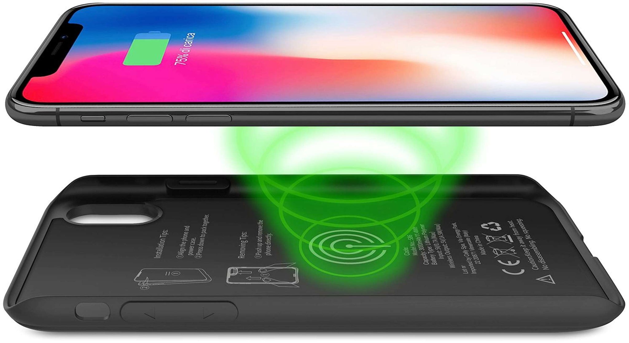 PowerCase backcover en powerbank 2-in-1 voor iPhone X/Xs 3000 mAh