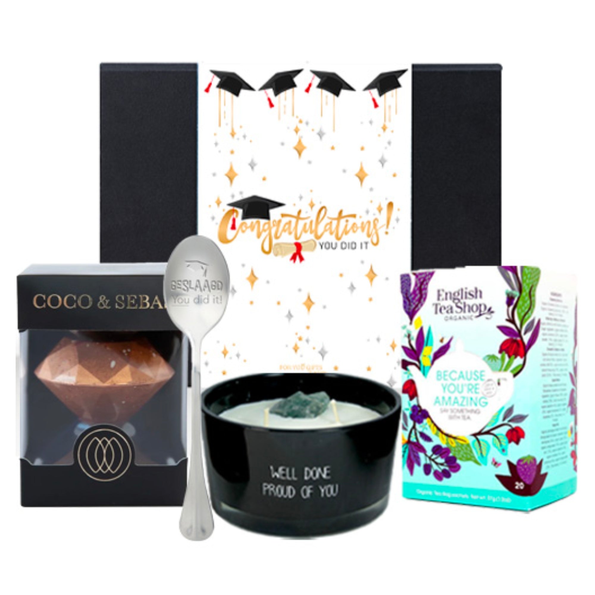 Cadeaupakket Geslaagd Well Done Proud of You