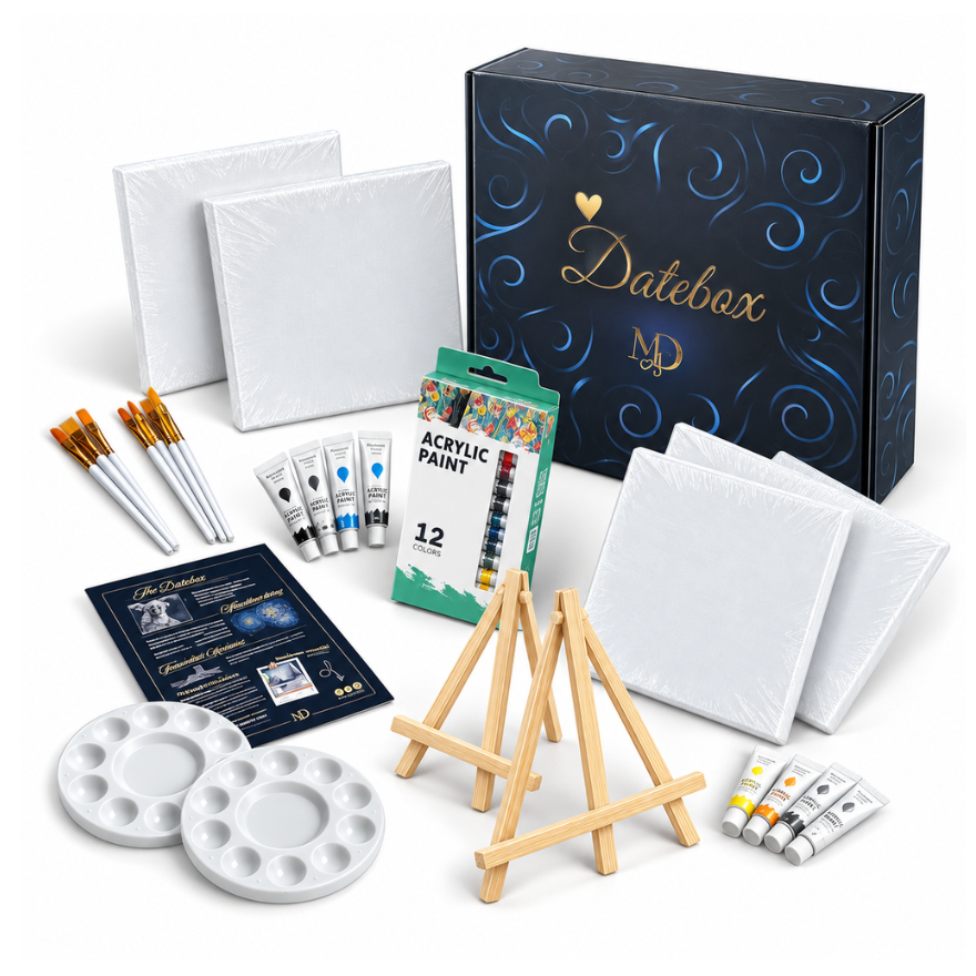 Paint & Date Box – Creatief datenight pakket voor koppels | Schilder date night cadeau