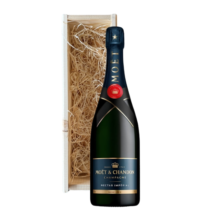 Moet Chandon Nectar Champagne met wijnkist