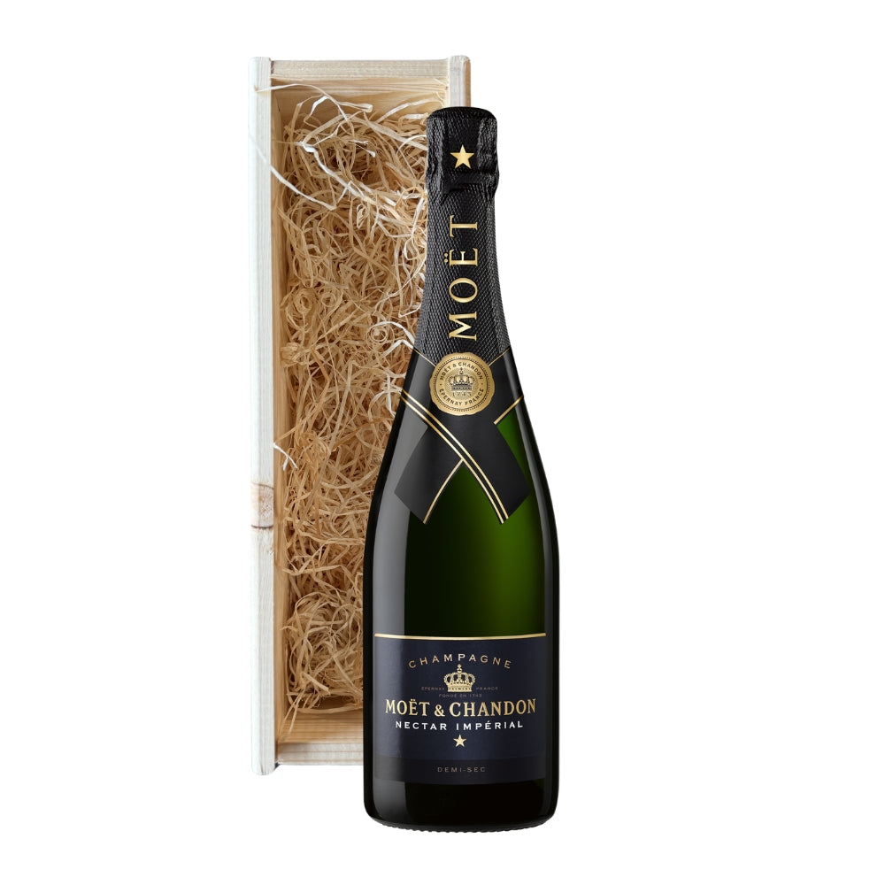 Moet Chandon Nectar Champagne met wijnkist