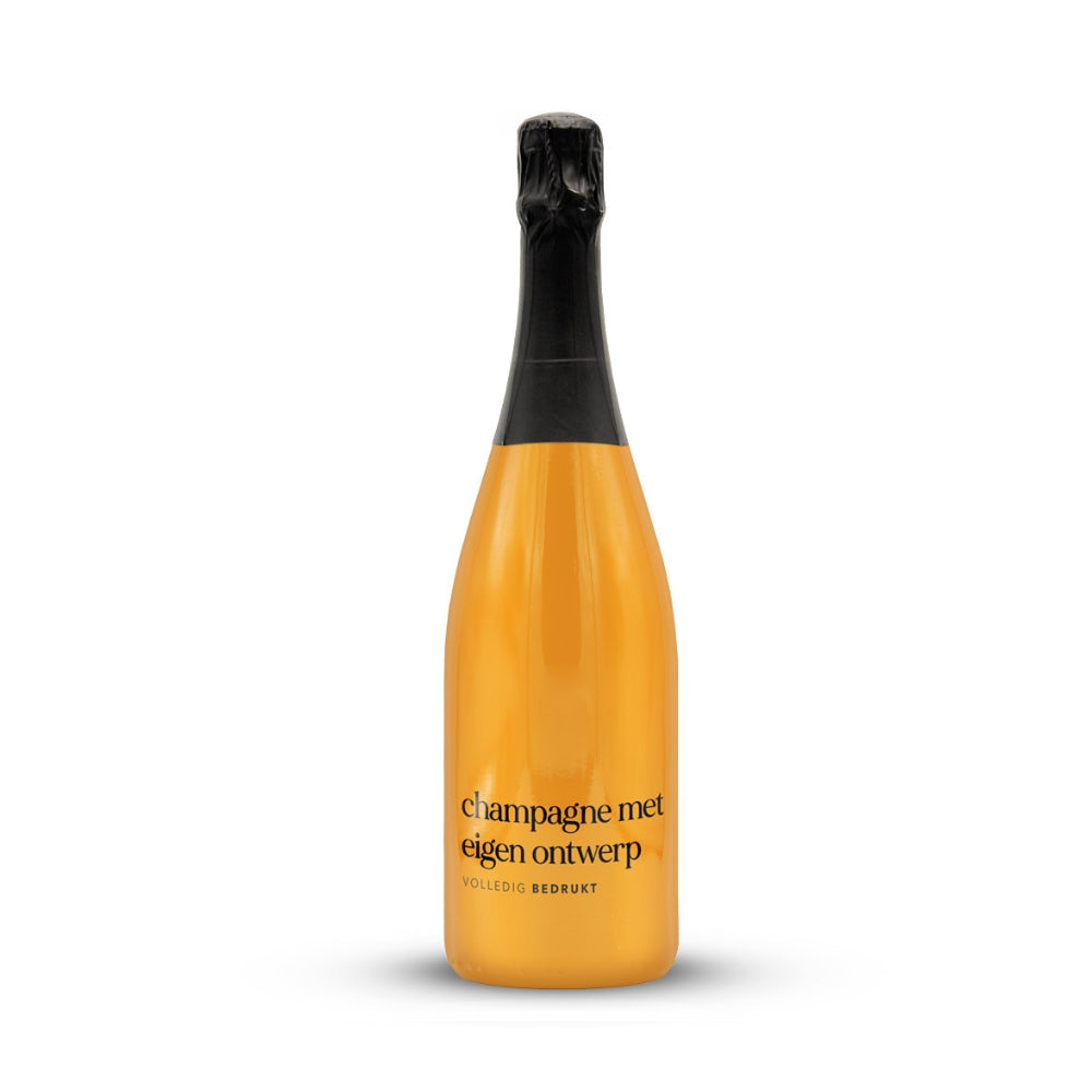 Fles Champagne met eigen ontwerp