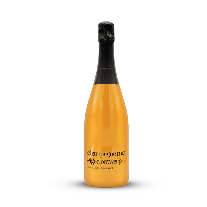 Fles Champagne met eigen ontwerp