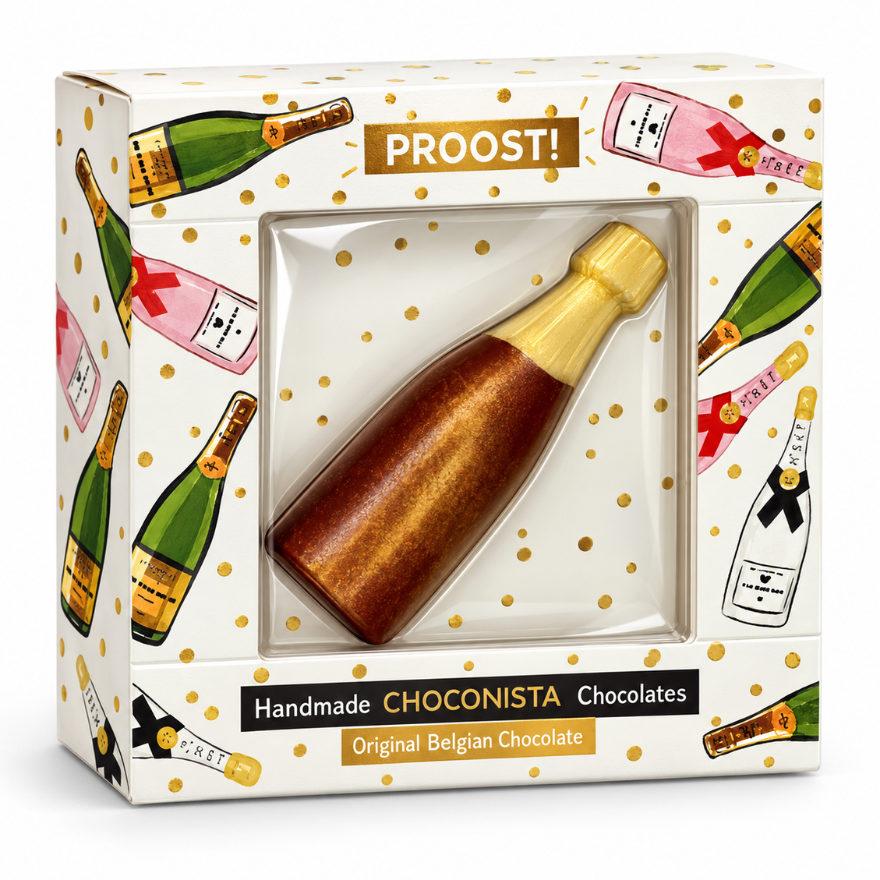 Chocolade Champagnefles – Feestelijk Proost Cadeau