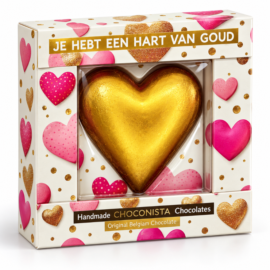 Chocolade Hart van Goud – Goud Waard Cadeau