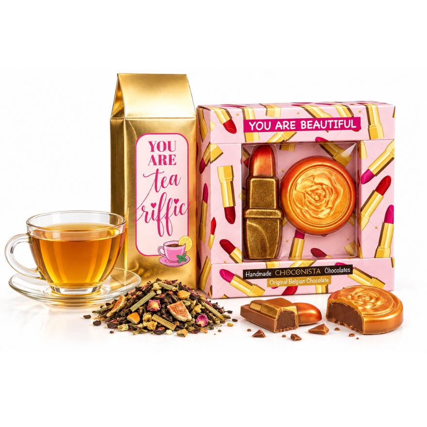 Chocolade make-up set & Thee – Cadeau voor make-up liefhebber