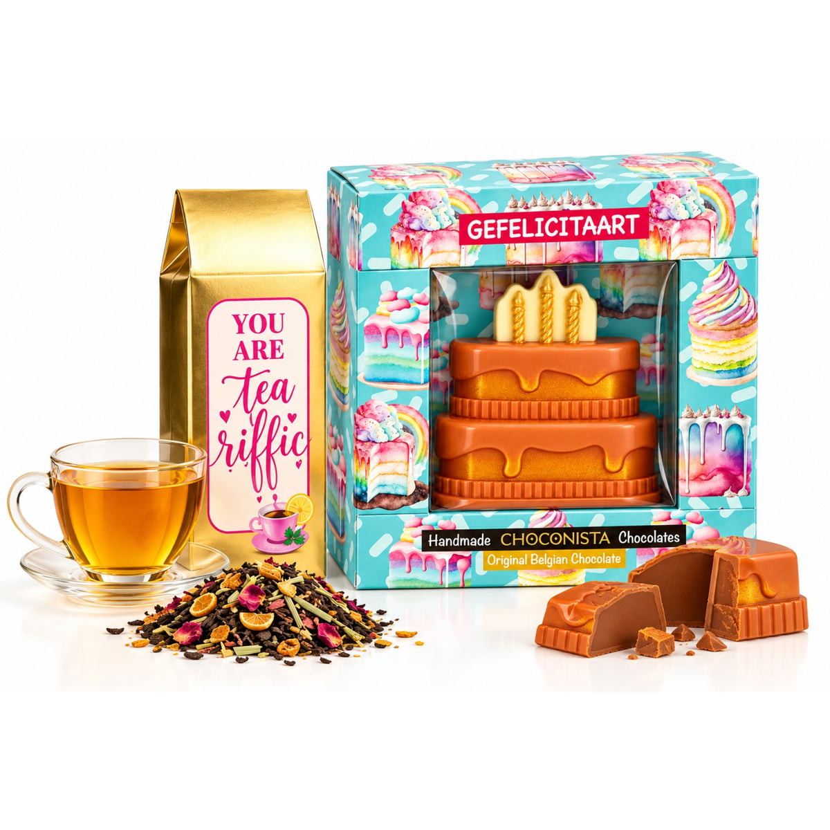 Chocoladetaart Gefeliciteerd - Chocoladereep