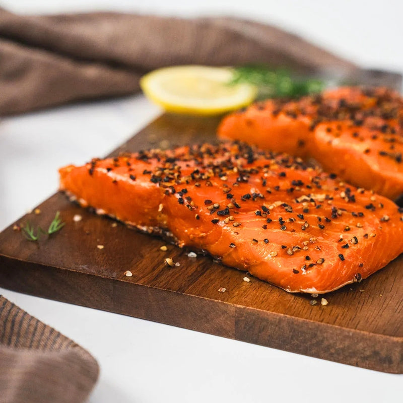 Gerookte zalm & wijn cadeau (Black Edition)