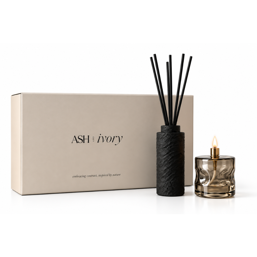 Giftset Calm Moment – Geurstokjes & olielamp | Keuze uit 2 geuren
