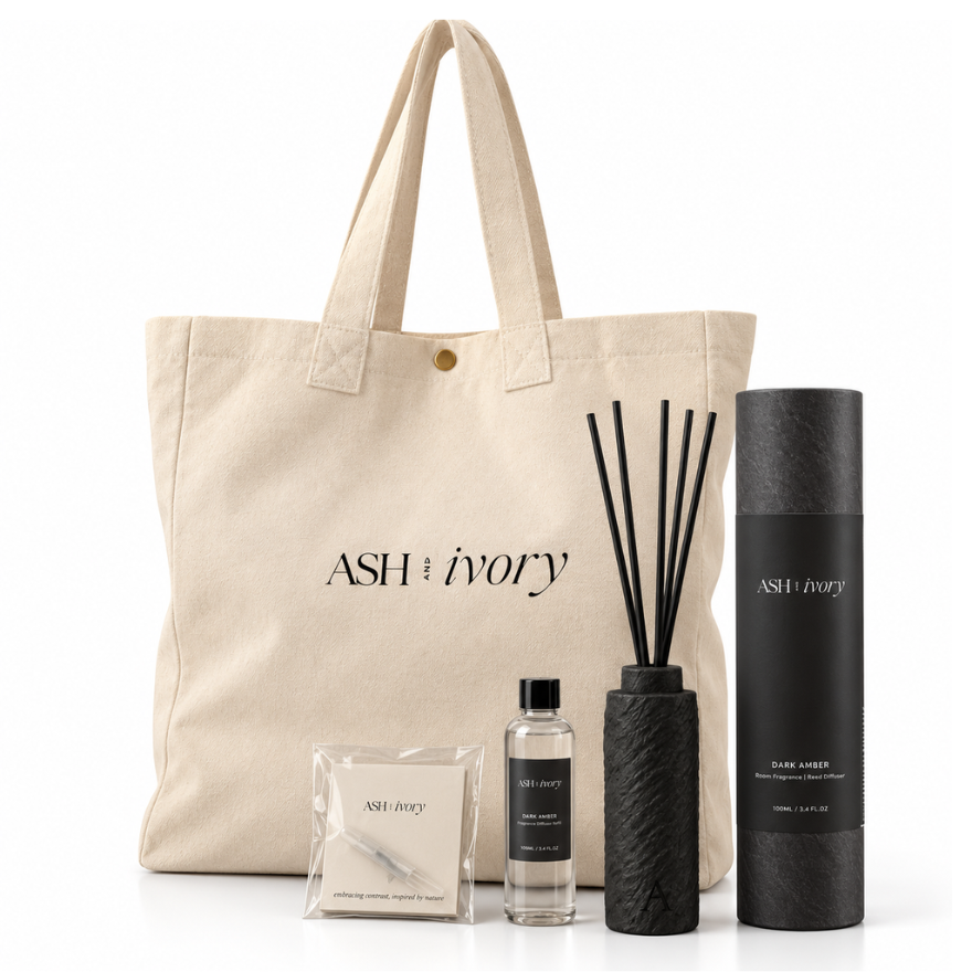 Giftbag Dark Amber – Luxe geurstokjes & navulling