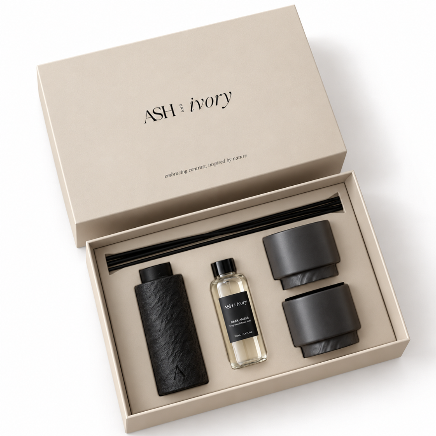 Giftset Cozy Moment – Luxe geurstokjes & navulling | 2 geuren