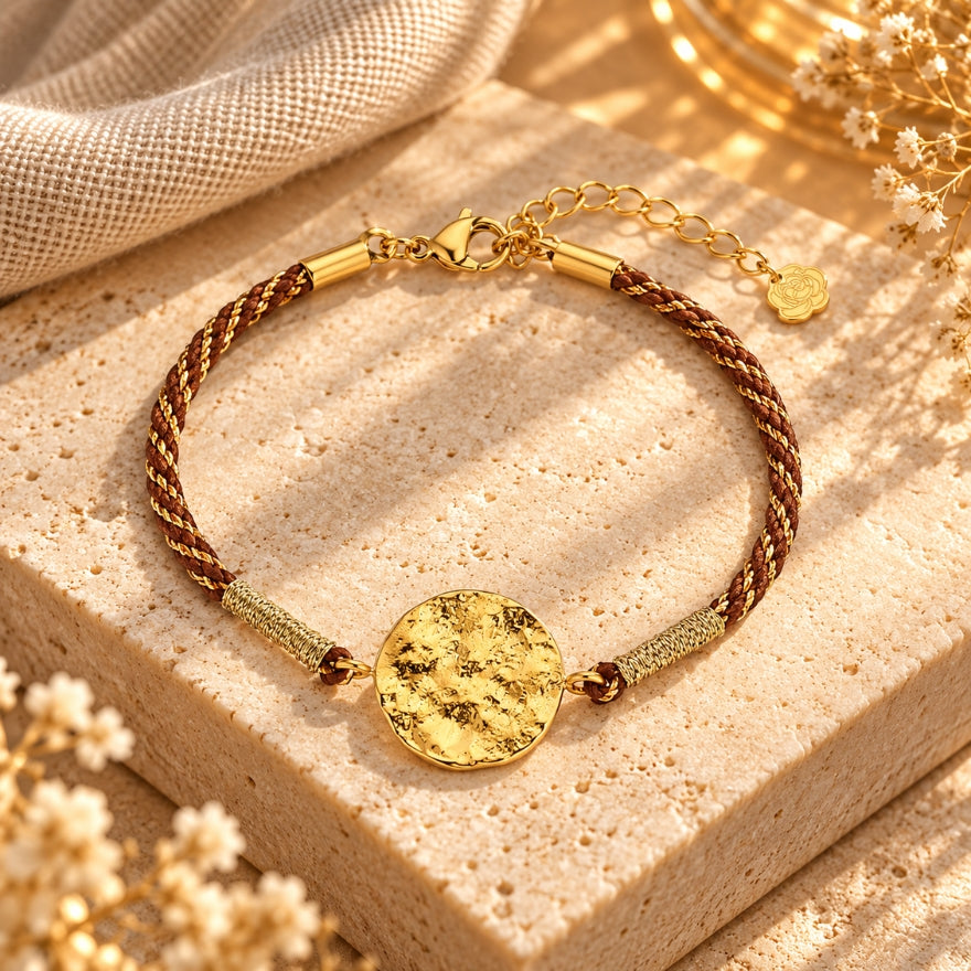 Gouden Belofte – Goudkleurige armband met ornament