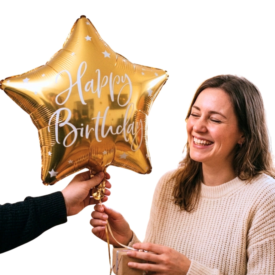 Happy Birthday Ster Ballon Goud – Luxe Verjaardagsballon