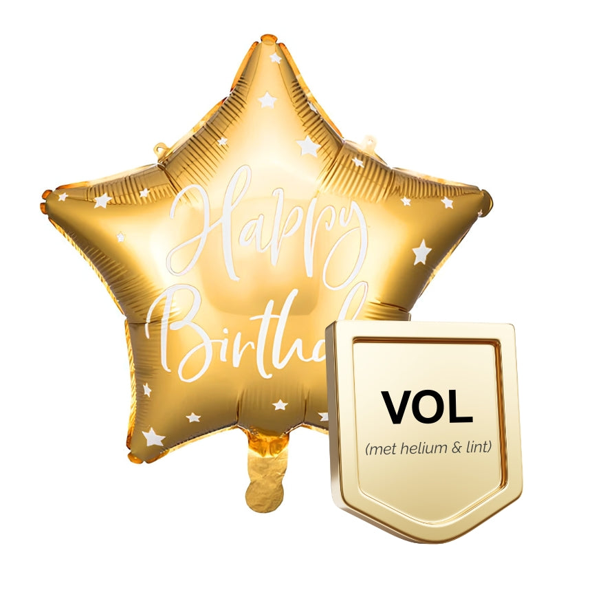 Happy Birthday Ster Ballon Goud – Luxe Verjaardagsballon
