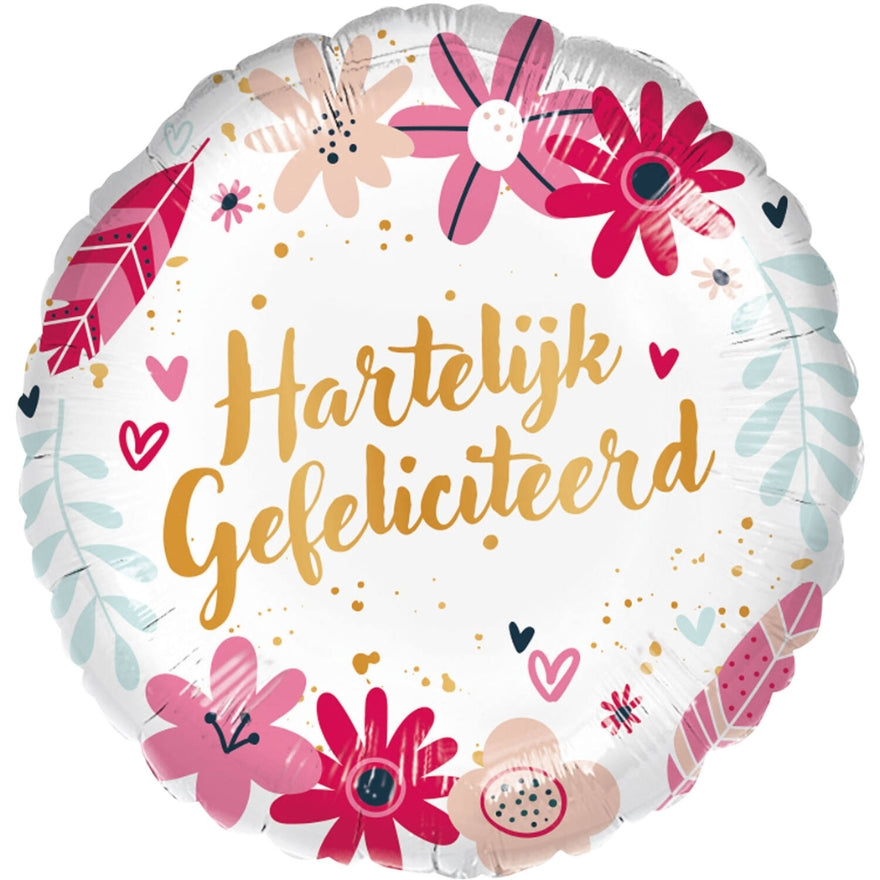 Hartelijk Gefeliciteerd’ Heliumballon – Bloemen & Felicitatie