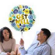 Helium Ballon Get Well Bloemen - 45cm