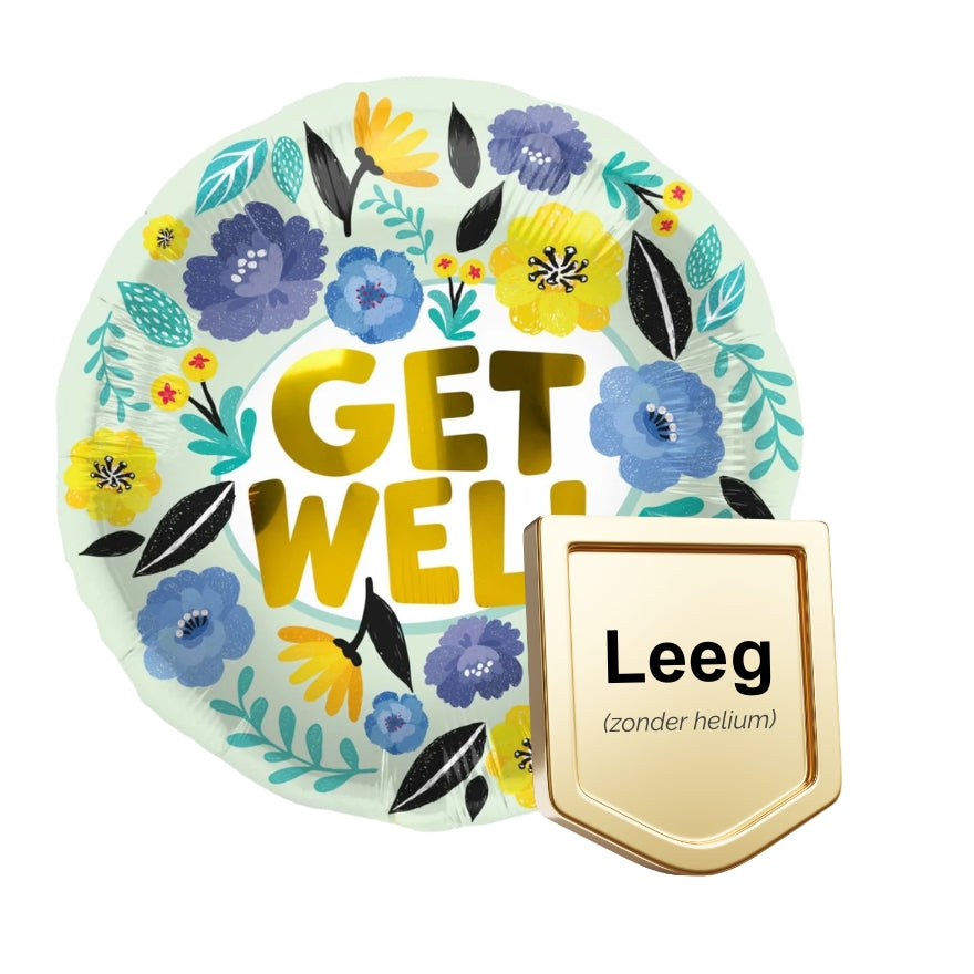 Helium Ballon Get Well Bloemen - 45cm