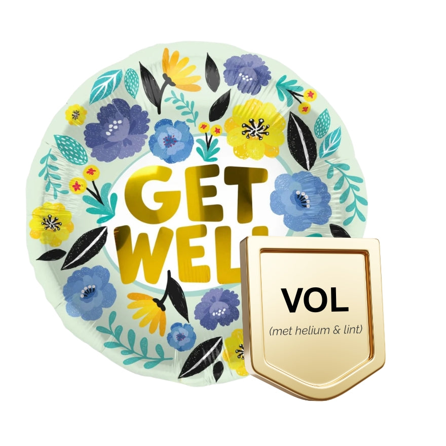 Helium Ballon Get Well Bloemen - 45cm