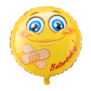 Heliumballon Smiley met pleister 45cm - Beterschapsballon