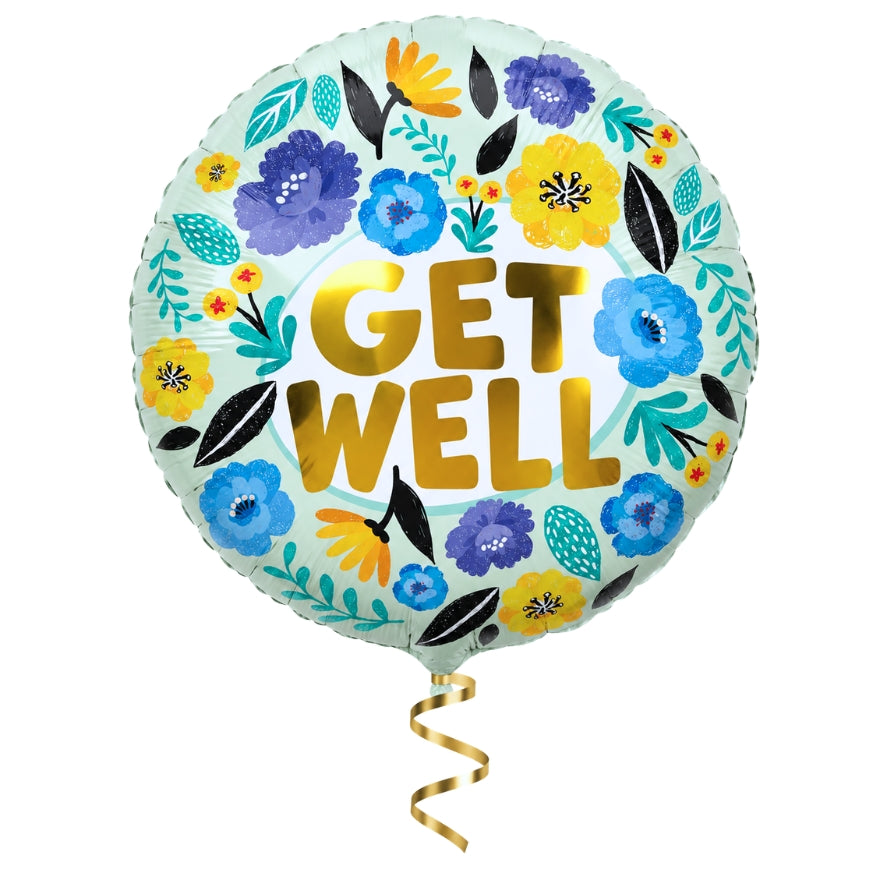 Helium Ballon Get Well Bloemen - 45cm