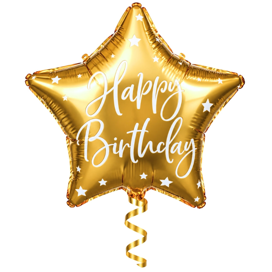 Happy Birthday Ster Ballon Goud – Luxe Verjaardagsballon