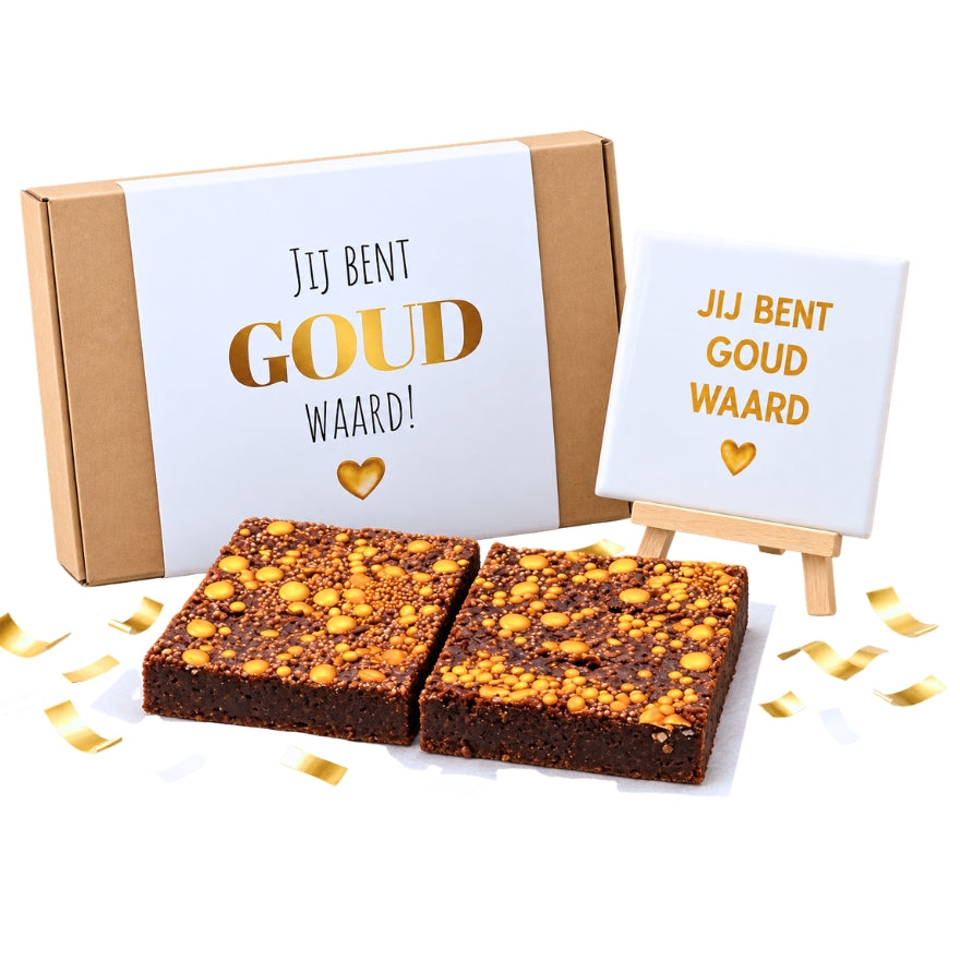 Jij Bent Goud Waard brownies & Tegeltje