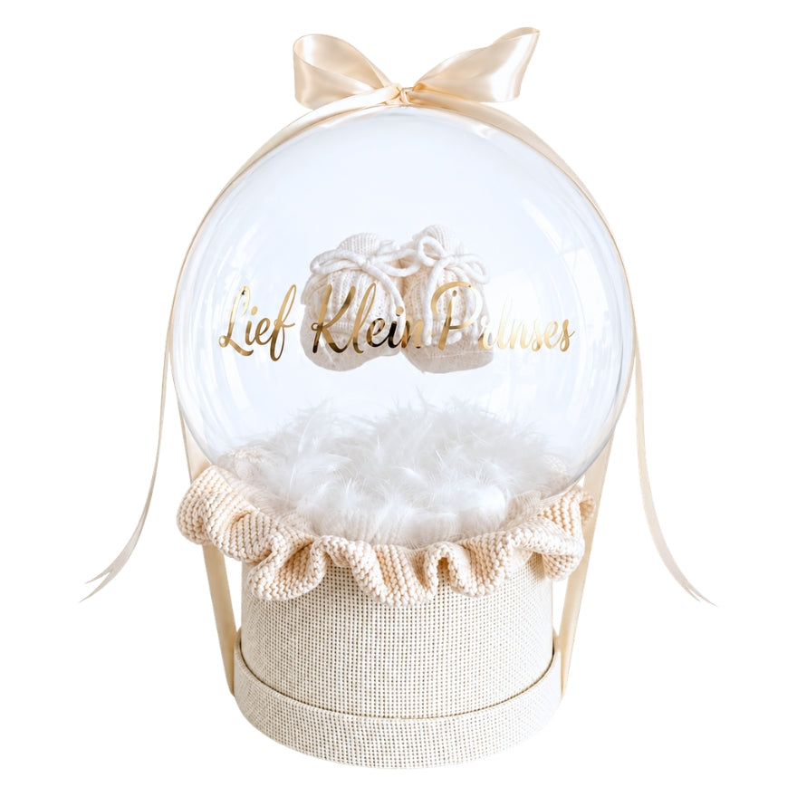 Luxe Baby Ballon met Babyslofjes – Lief Klein Prinses Kraamcadeau
