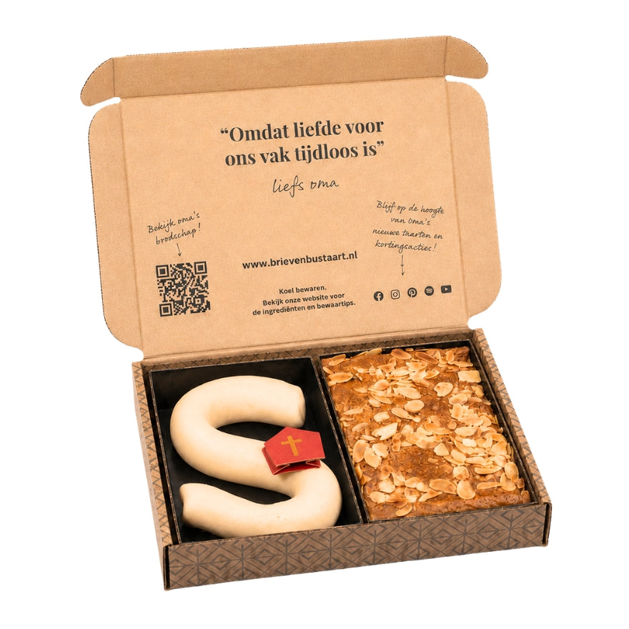 Marsepeinen letter en speculaas - Sinterklaas brievenbuscadeau