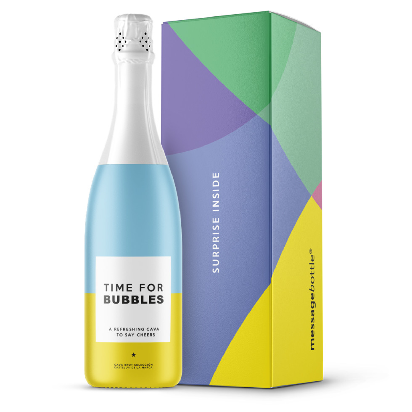 MessageBottle Cava Christmas Time For Bubbles