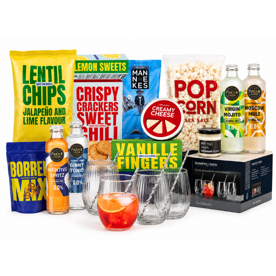 Luxe Alcoholvrij Borrelpakket met Snacks & Drankjes