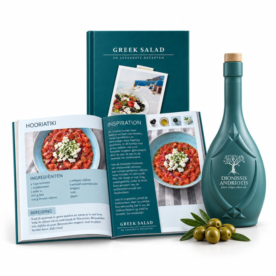 Olijfolie 500ml & Receptenboek - Dionissis Andriotis