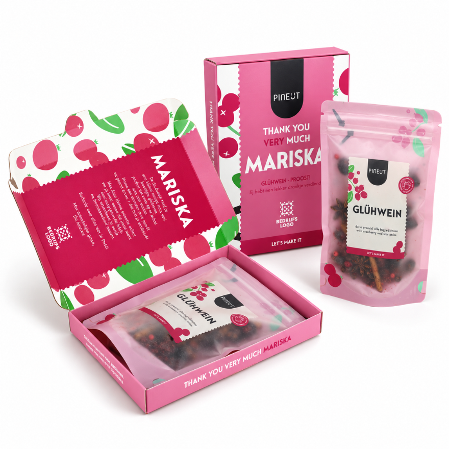 Pineut glühwein box  - vanaf 250 st.