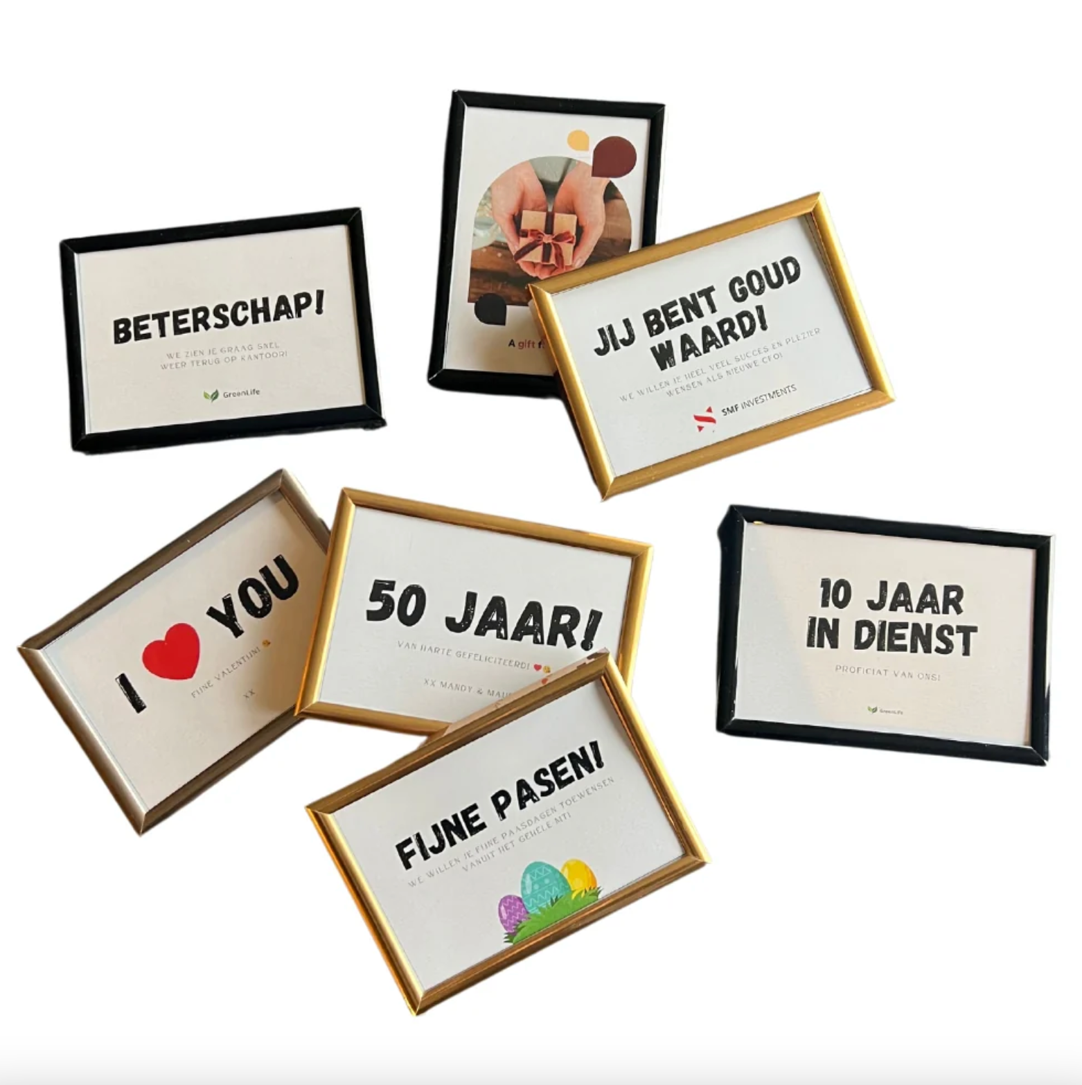 Wil je een kaartje of fotolijst toevoegen?