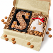 Sinterklaas pakket XL - Grote Chocoladeletter en een jute zakje met pepernoten