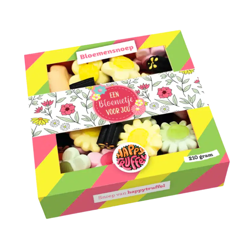 Snoeppakket “Een bloemetje voor jou” Bloemen snoep (210 gram)