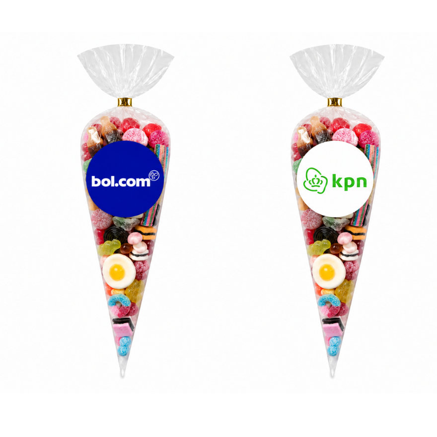 Puntzak snoepmix - met eigen logo [vanaf 25 stuks]