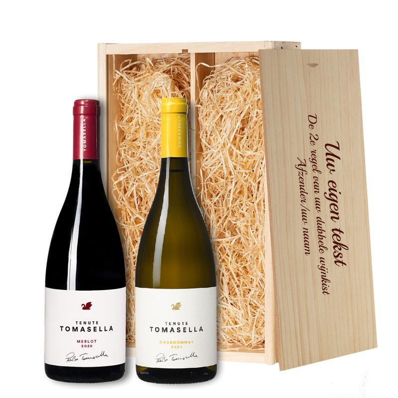 Wijnpakket wit & rood: Tomasella Merlot & Chardonnay