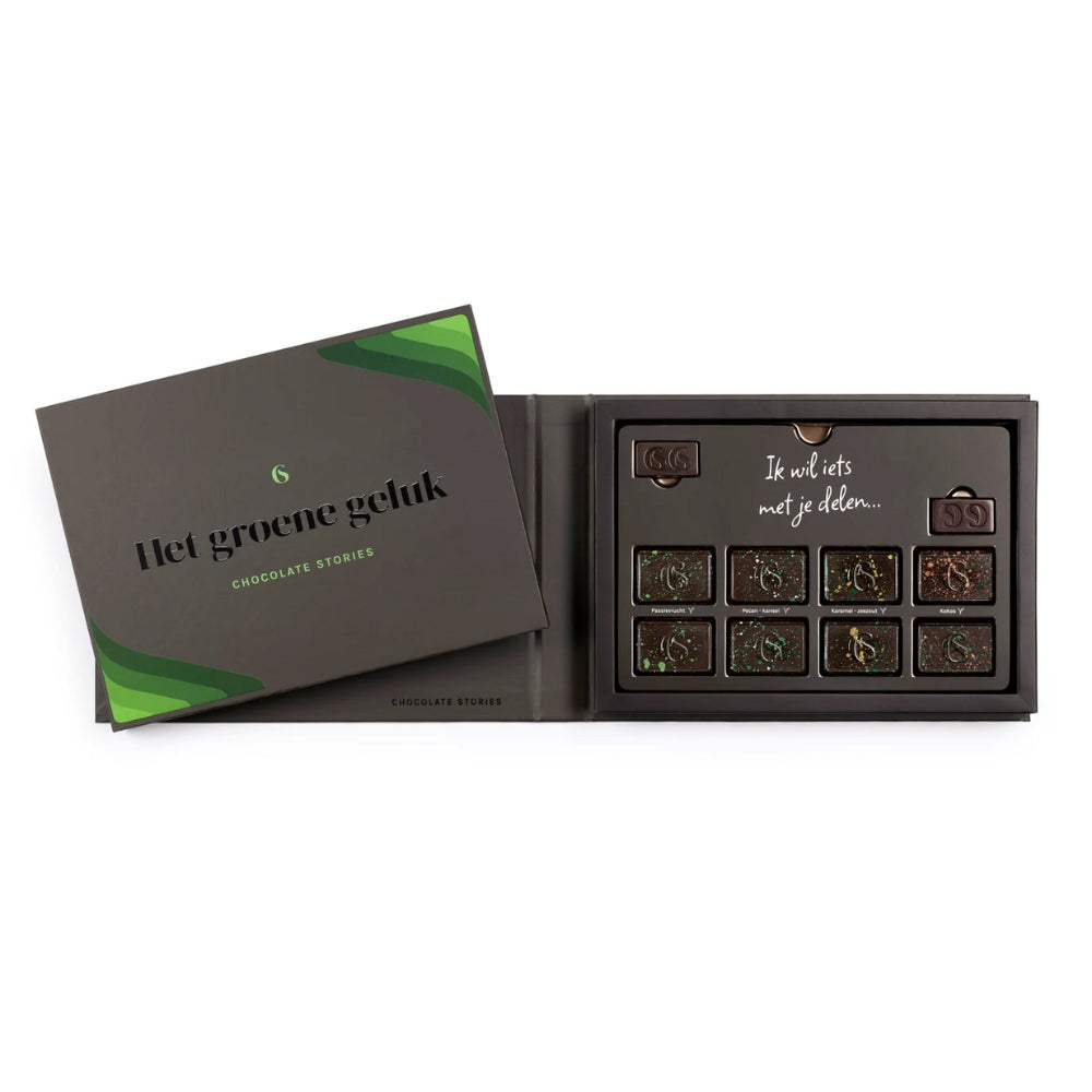 Het groene geluk - chocolade brievenbuscadeau