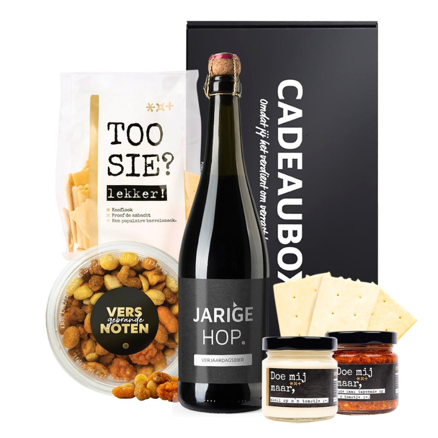 Verjaardag bier cadeaubox | Bier + snacks
