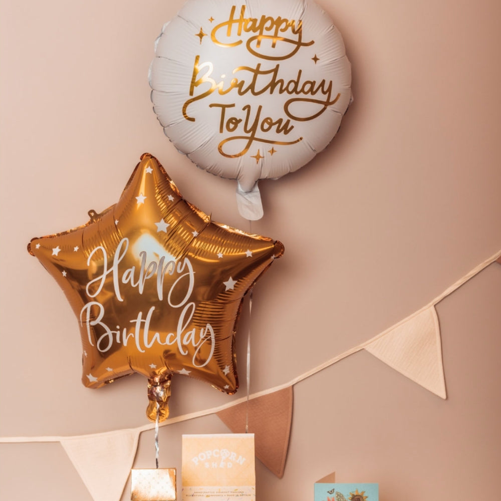 Ballon Happy Birthday To You wit goud